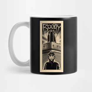 Democracy hacked-metropolis inspired poster-vintage and dystopian aesthetic lovers Mug